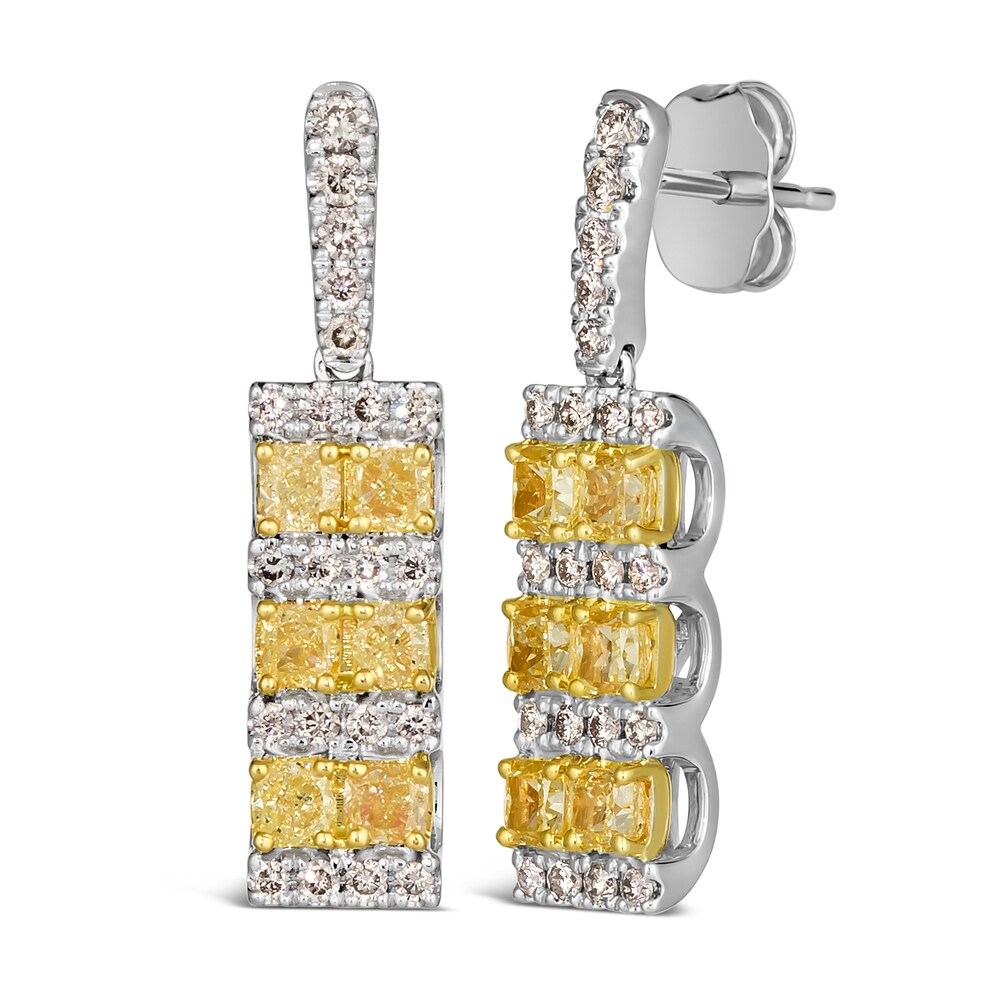 Le Vian Sunny Yellow Diamond Dangle Earrings 1-1/2 ct tw Round 14K Two-Tone Gold NAT1eHaT [NAT1eHaT]