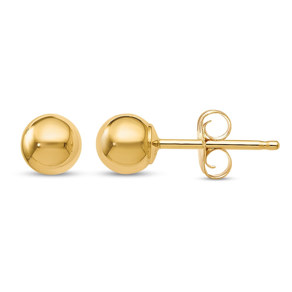 Ball Stud Earrings 14K Yellow Gold 4mm NEgPkFWR [NEgPkFWR]