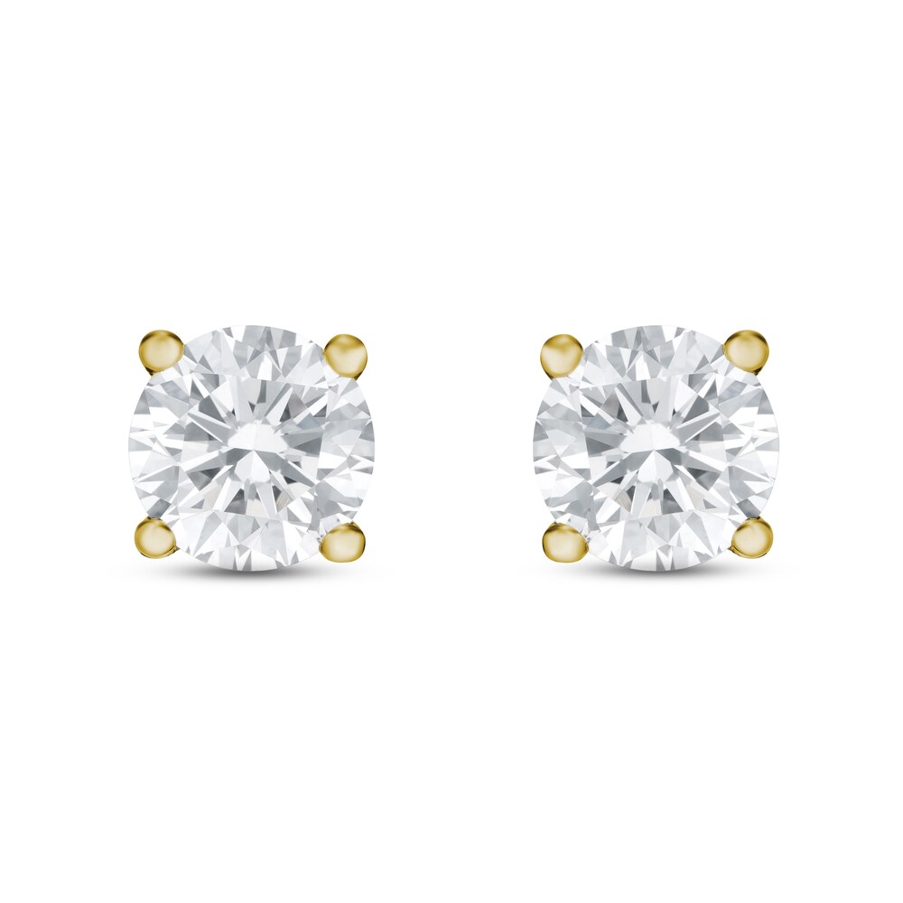 Lab-Created Diamond Solitaire Stud Earrings 3/4 ct tw Round 14K Yellow Gold (SI2/F) NOCOi4lh