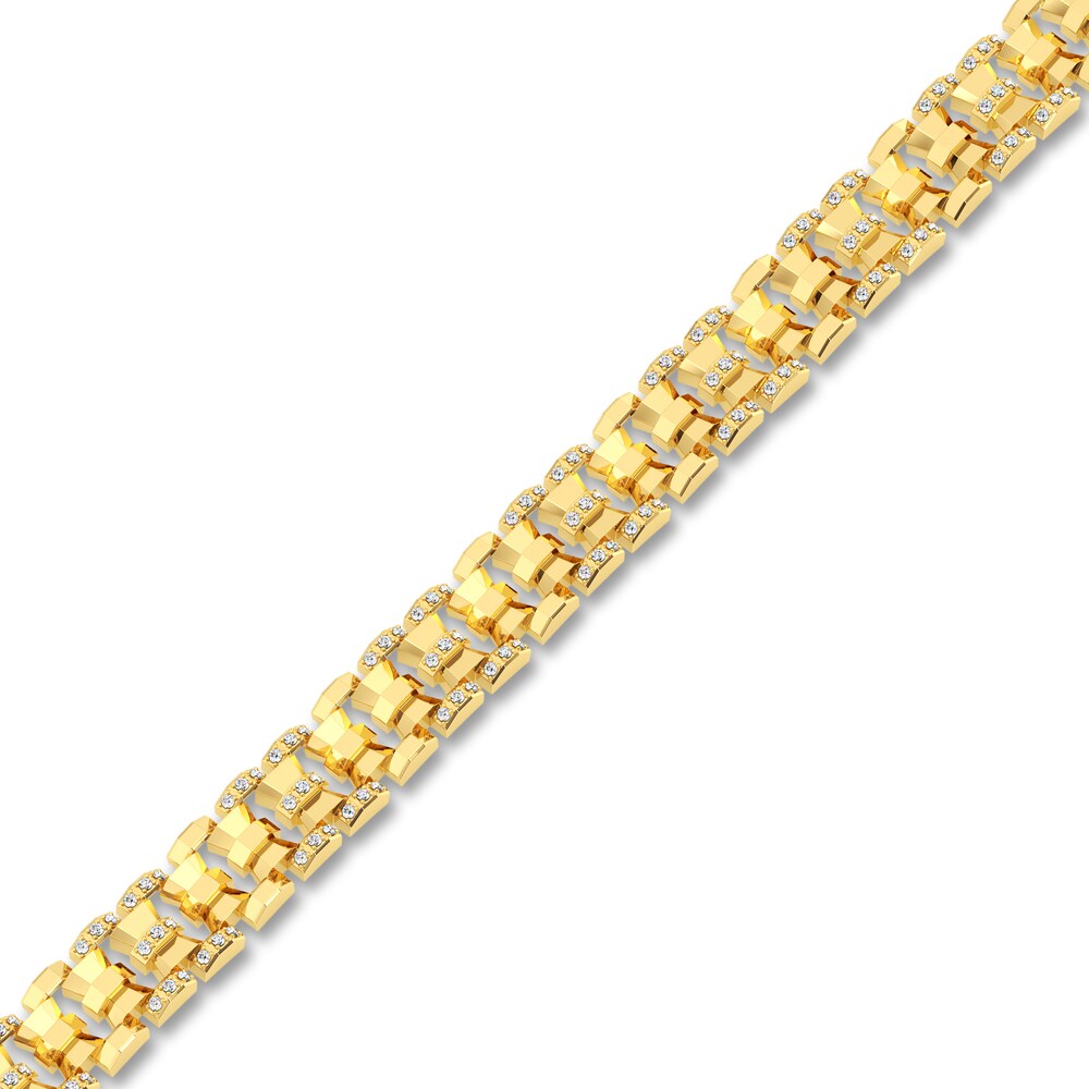 Men\'s Diamond Bracelet 1 ct tw 14K Yellow Gold 8.5\" NUQSAAl5