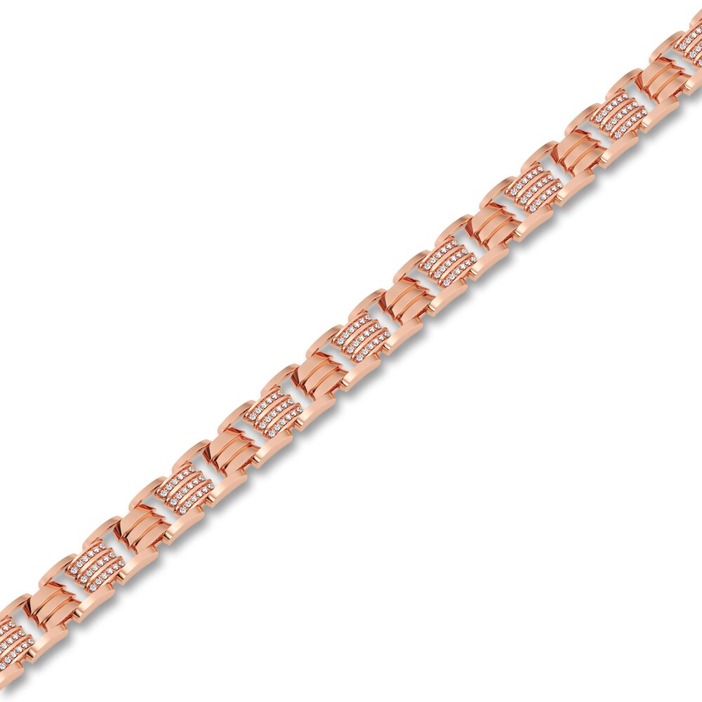 Men\'s Diamond Bracelet 1 ct tw 14K Rose Gold 8.5\" O3FGwT92