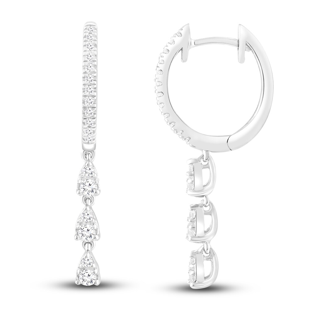 Diamond Dangle Earrings 1/3 ct tw Round 10K White Gold O4WmKJpR