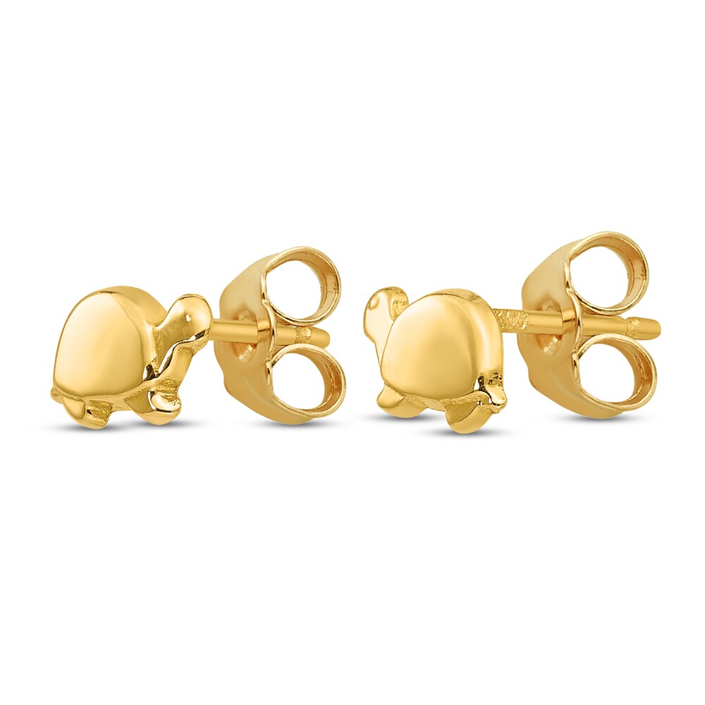 Mini Turtle Earrings 14K Yellow Gold OHZH9ERk