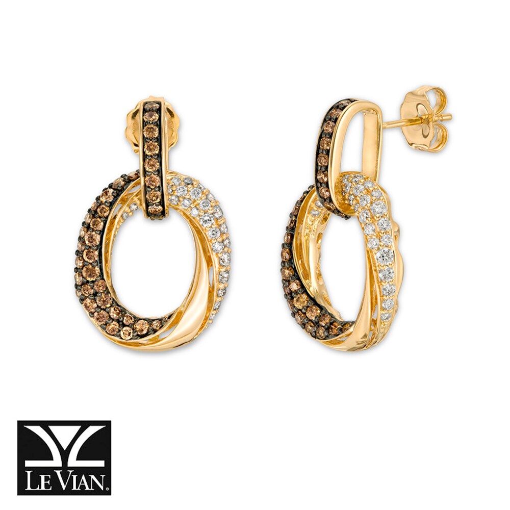 Le Vian Diamond Earrings 1-1/4 ct tw 14K Honey Gold OKPP8KPT