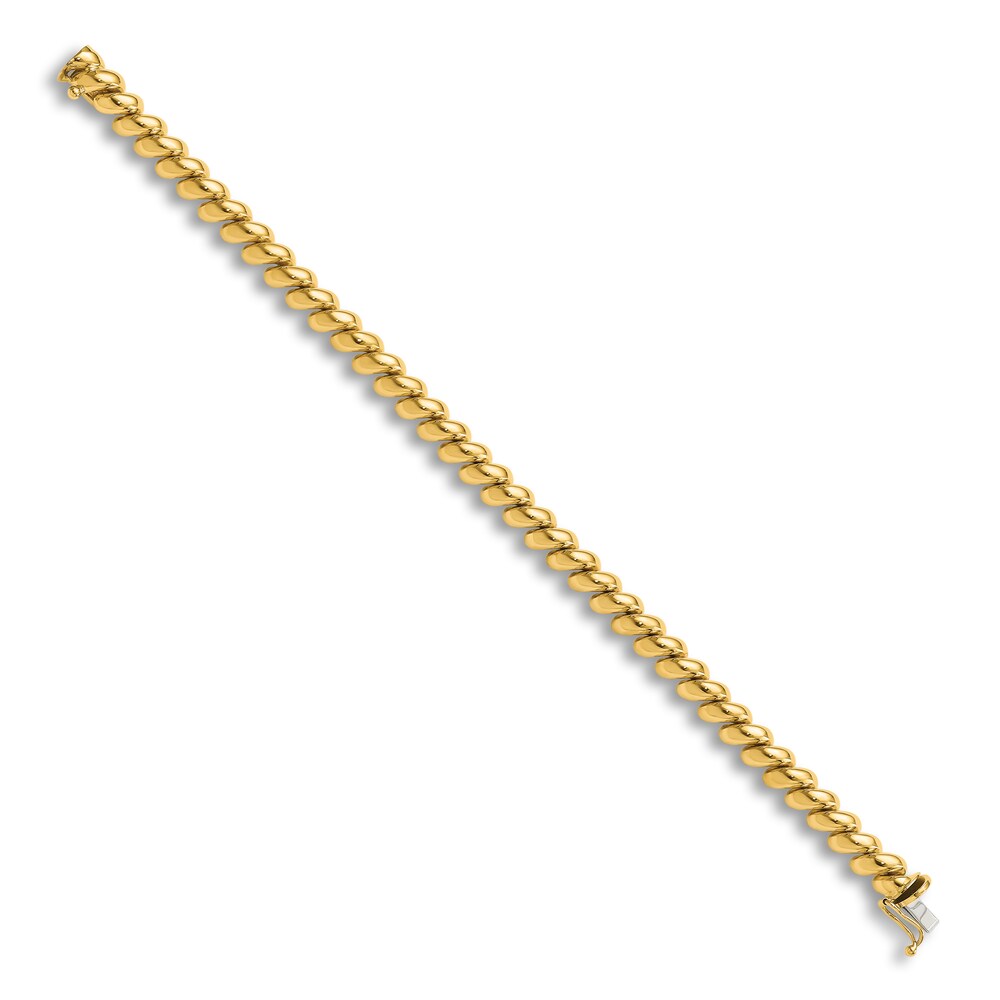 High-Polish San Marco Chain Bracelet 14K Yellow Gold 7.5\" OLO6c4Im