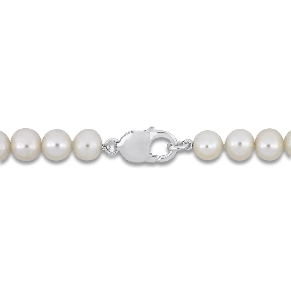 Men\'s Cultured Freshwater Pearl Bracelet Sterling Silver 9\" ORZO320K