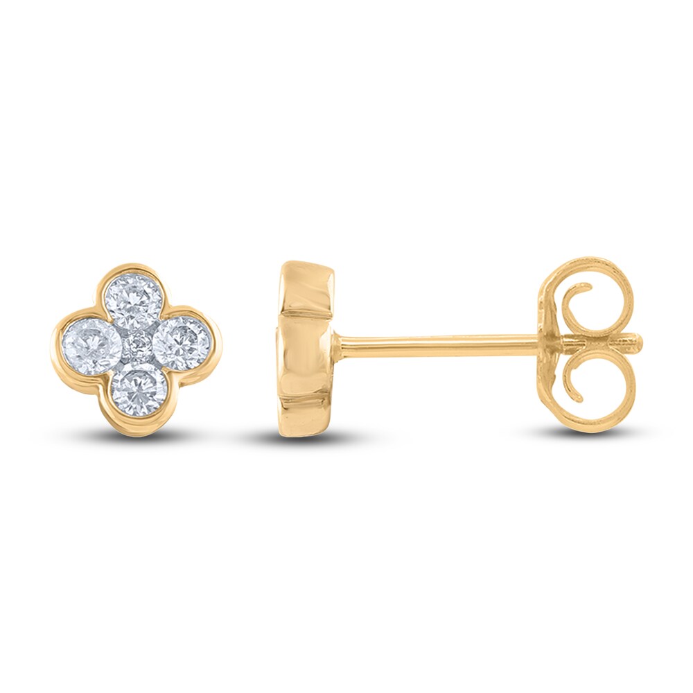 Diamond Stud Earrings 1/4 ct tw Round 14K Yellow Gold Oh0bTKZD