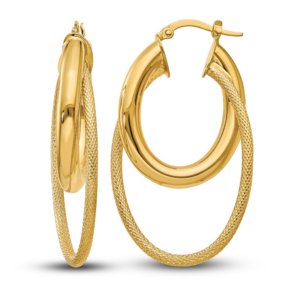 High-Polish Hoop Earrings 14K Yellow Gold P0IpCNlB [P0IpCNlB]