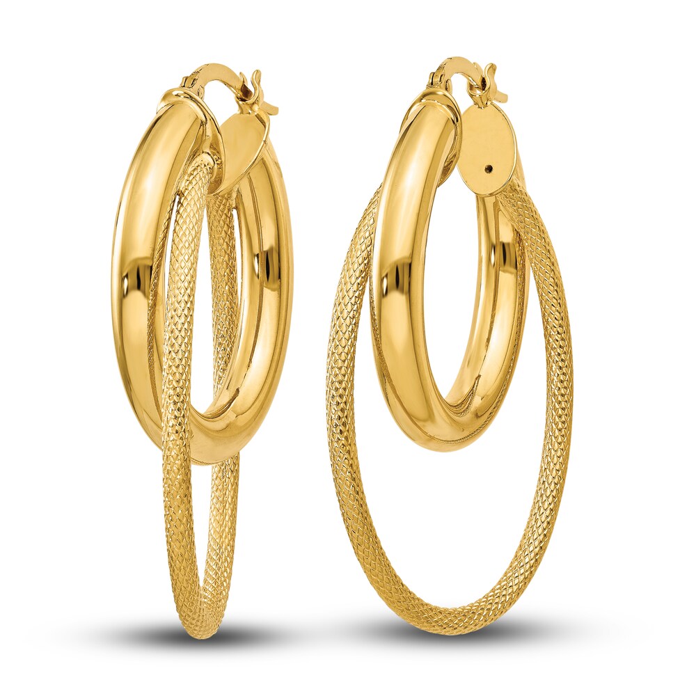High-Polish Hoop Earrings 14K Yellow Gold P0IpCNlB
