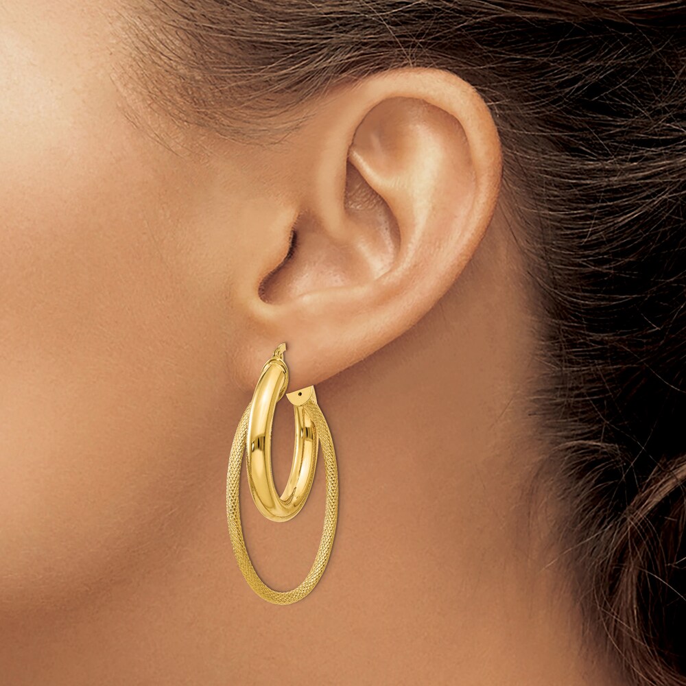 High-Polish Hoop Earrings 14K Yellow Gold P0IpCNlB