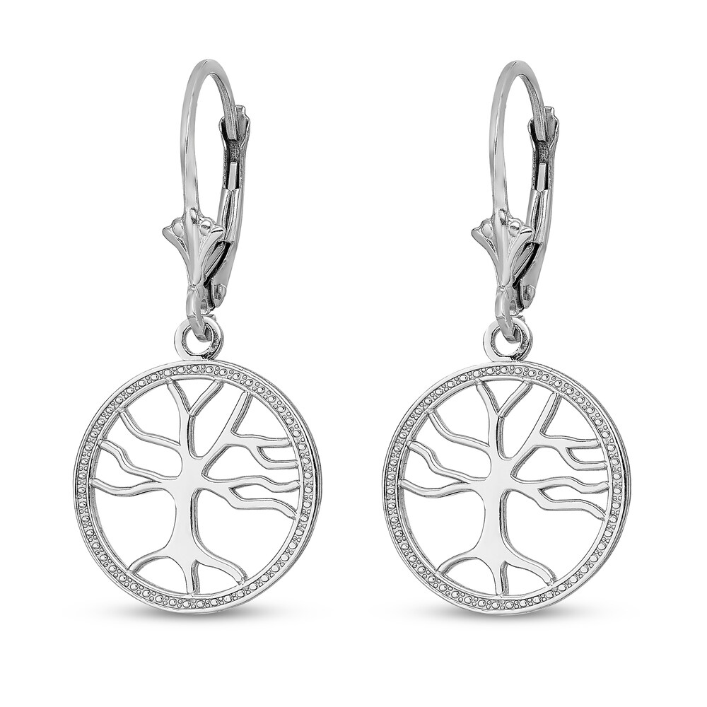 Tree of Life Earrings 14K White Gold PBZ1g54g