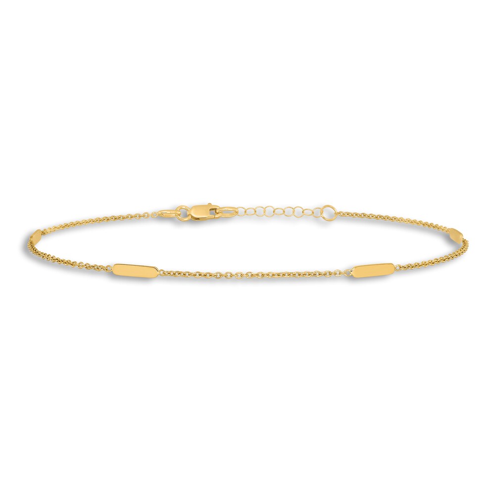 High-Polish Anklet 14K Yellow Gold 10\" PF7TDd6E