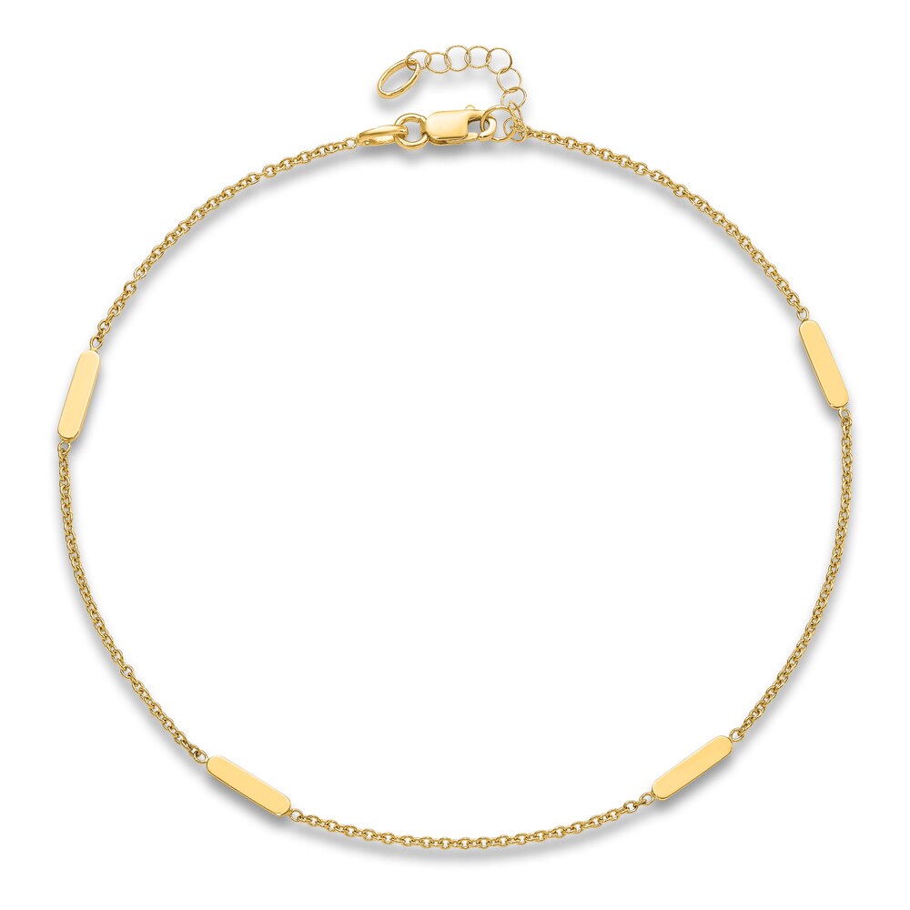 High-Polish Anklet 14K Yellow Gold 10\" PF7TDd6E