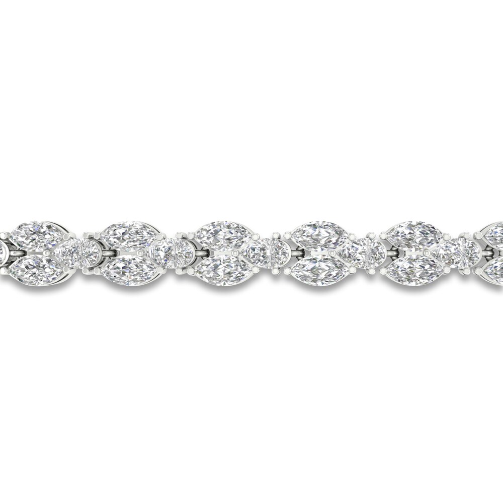 Lab-Created Diamond Bracelet 12 ct tw Pear/Marquise 14K White Gold 7.25\" PX5BGFko