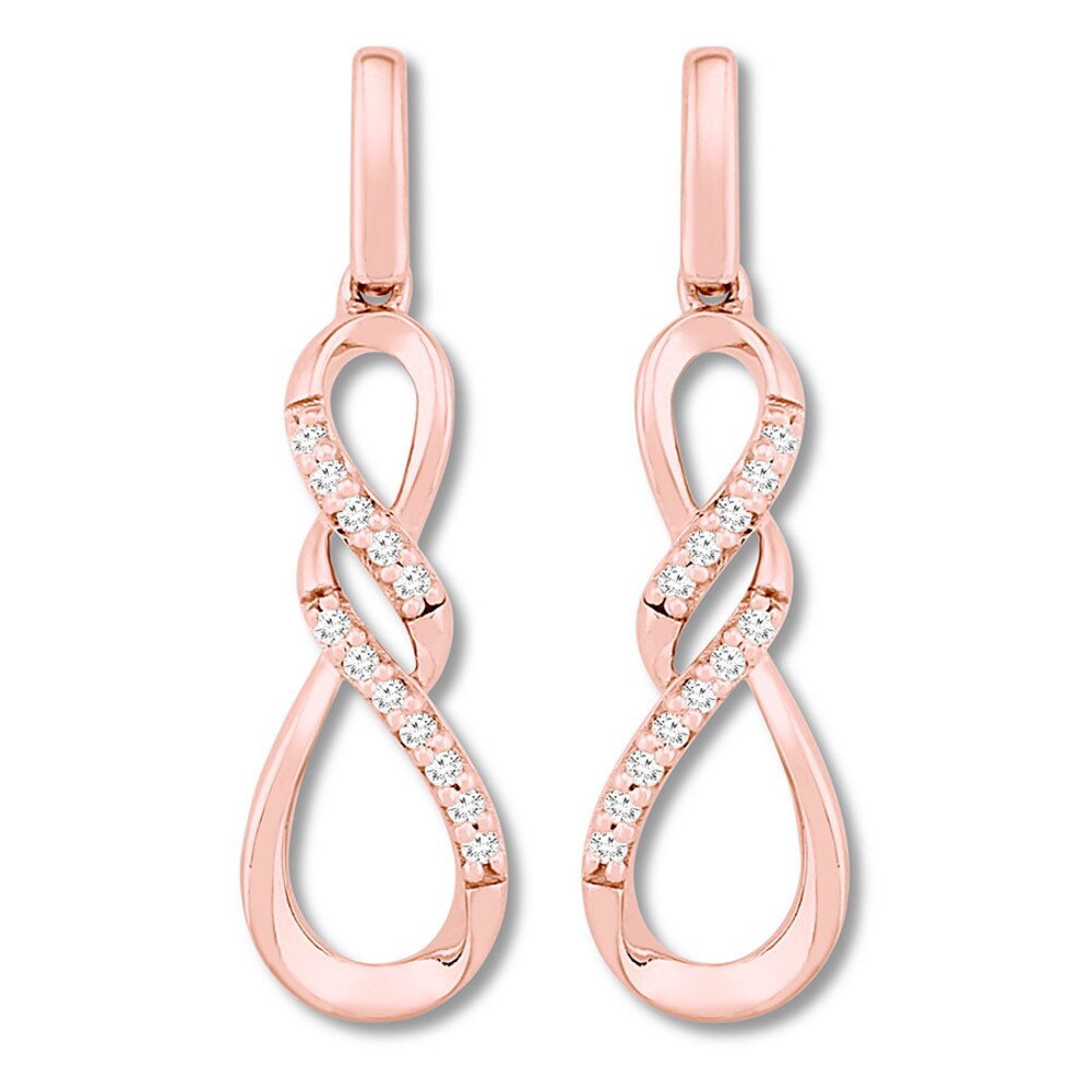 Diamond Infinity Earrings 1/20 ct tw 10K Rose Gold PXfCOPzN