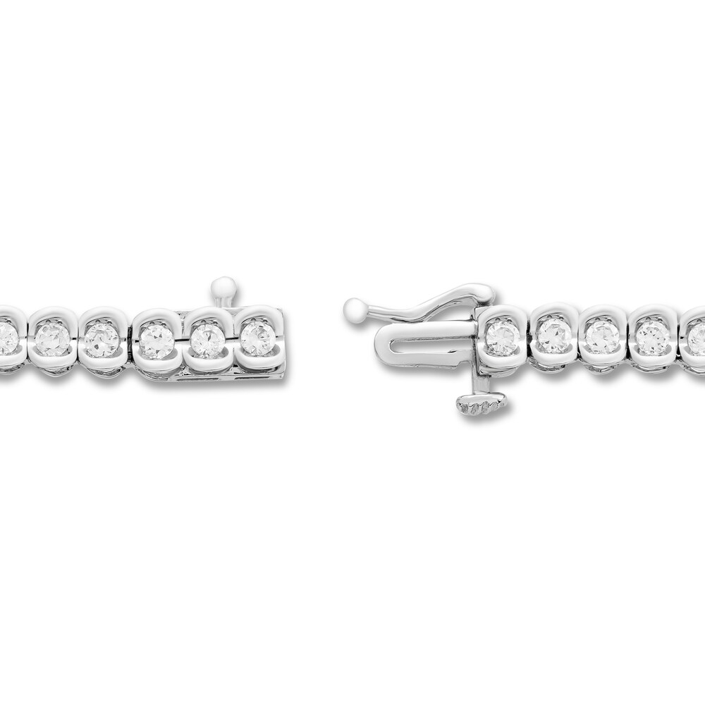 Diamond Bracelet 3 ct tw Round 14K White Gold PrCttqMT