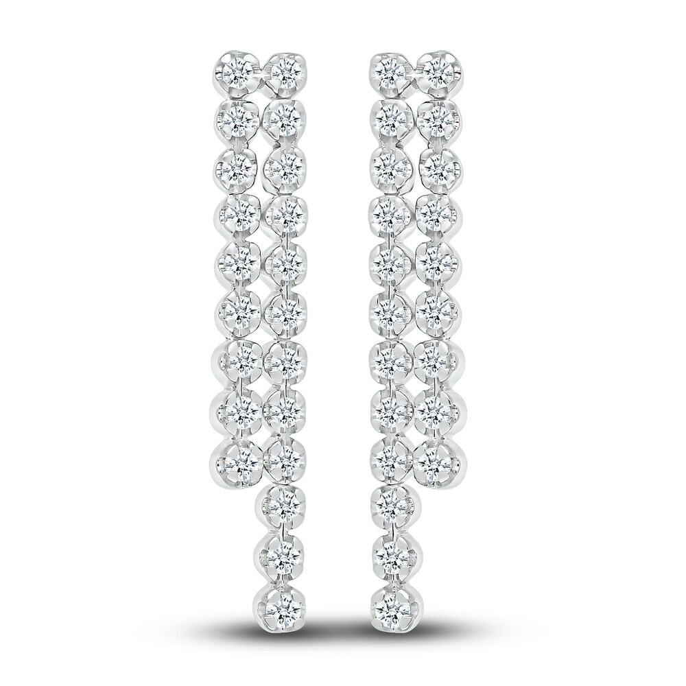 Diamond Dangle Earrings 1/2 ct tw Round 10K White Gold PrtPLGMI [PrtPLGMI]
