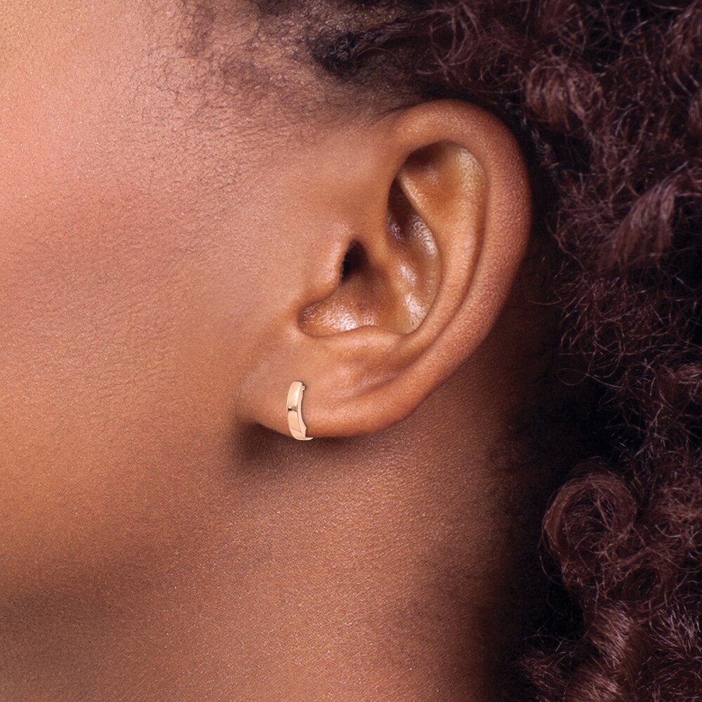 Hollow Hoop Earrings 14K Rose Gold 9x2mm Q0Q9QQV0