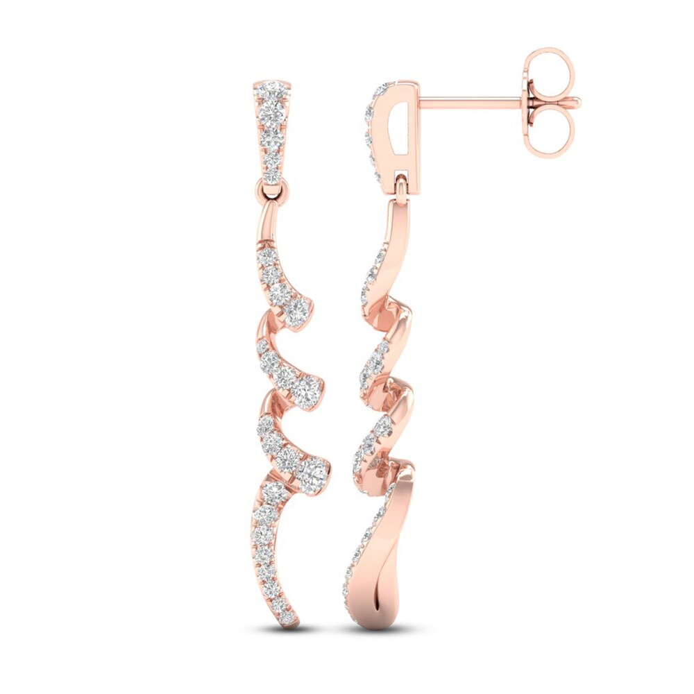 Diamond Dangle Earrings 1/2 ct tw Round 10K Rose Gold QA0CcS66