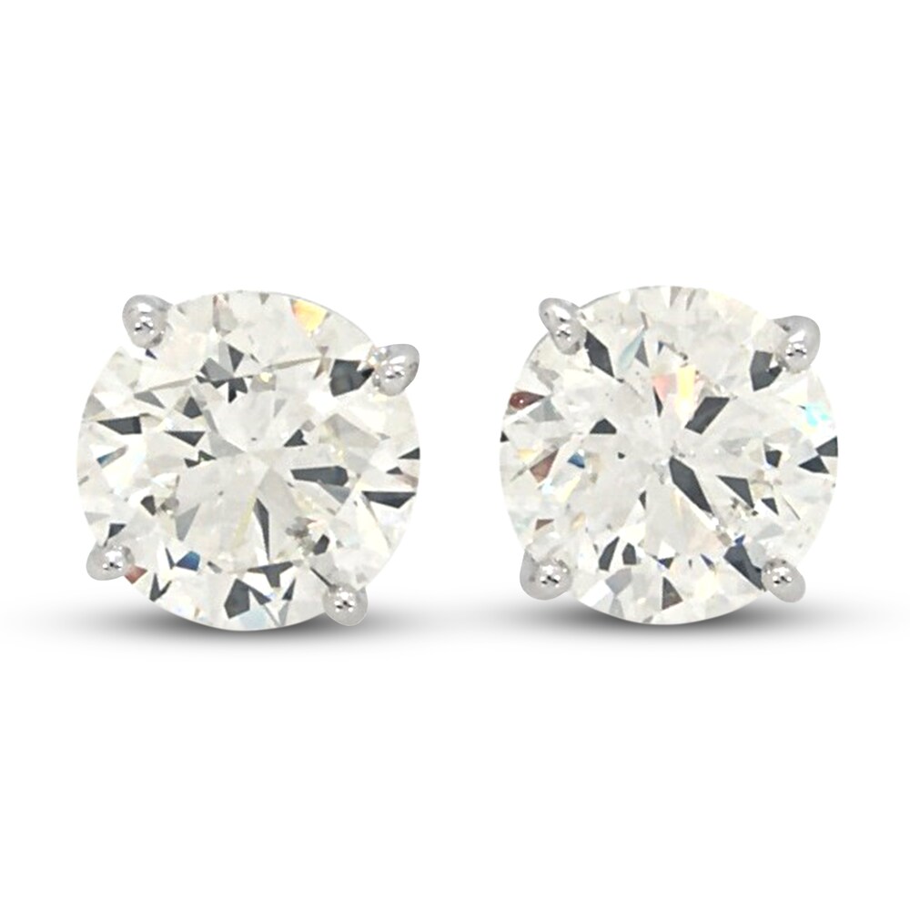 Diamond Stud Earrings 3-5/8 ct tw Round 14K White Gold QfWMjIGn