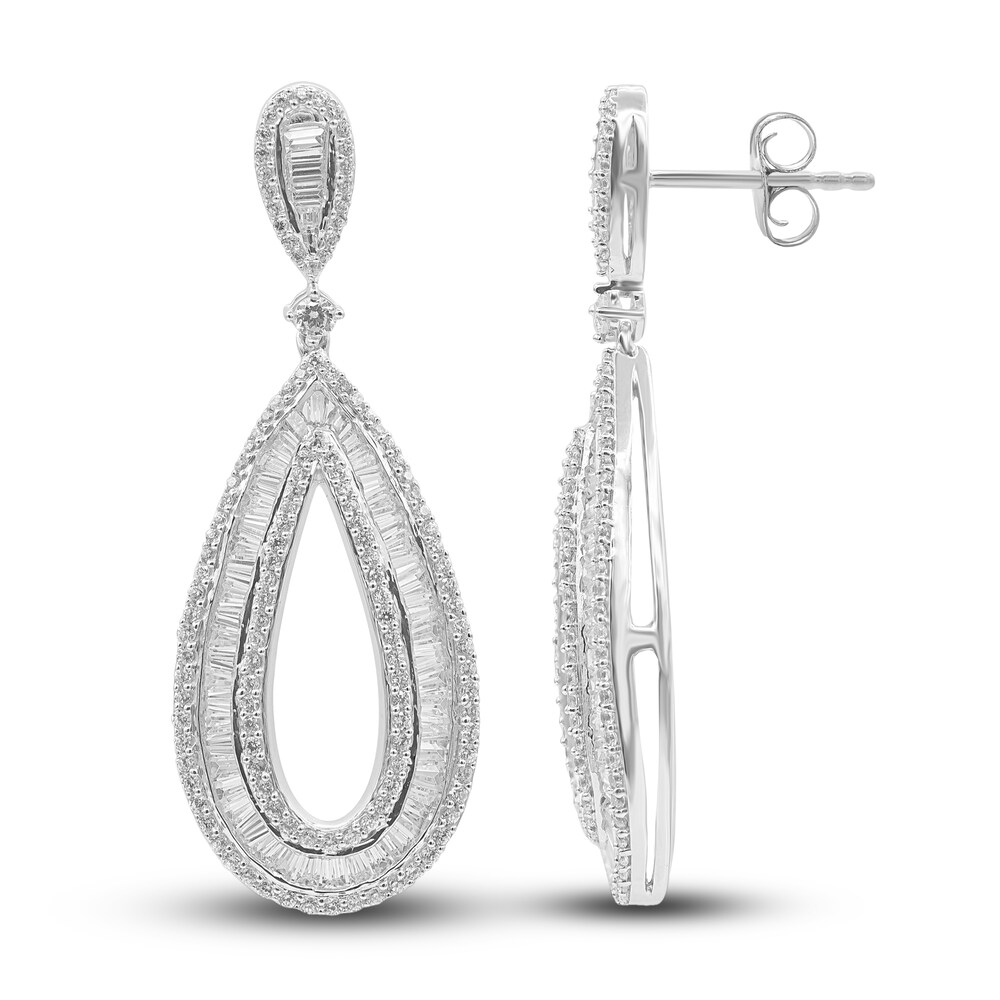 Diamond Dangle Earrings 2 ct tw Round 14K White Gold R9s1f2LX [R9s1f2LX]