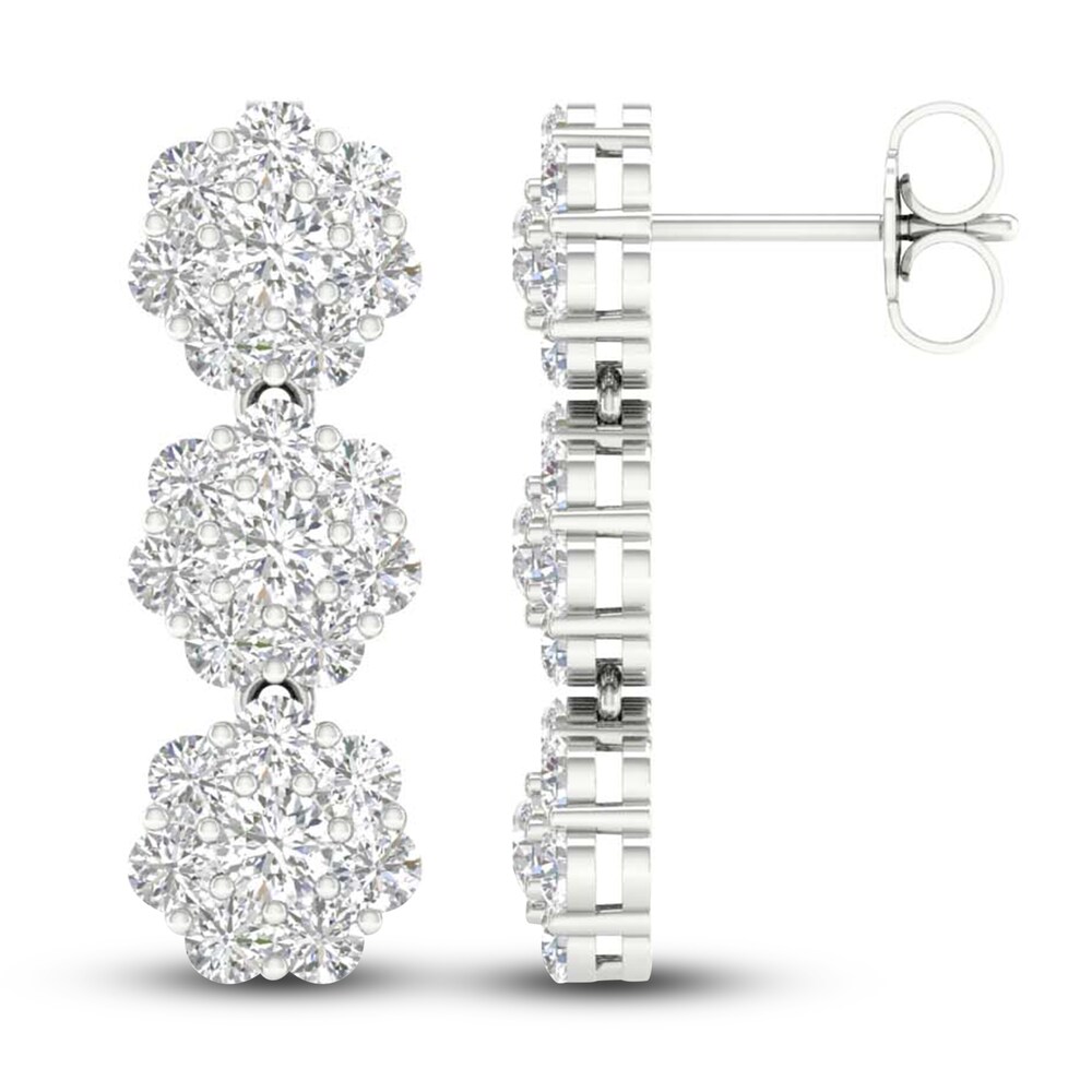 Lab-Created Diamond Earrings 3 ct tw Round 14K White Gold RGt7HvzV