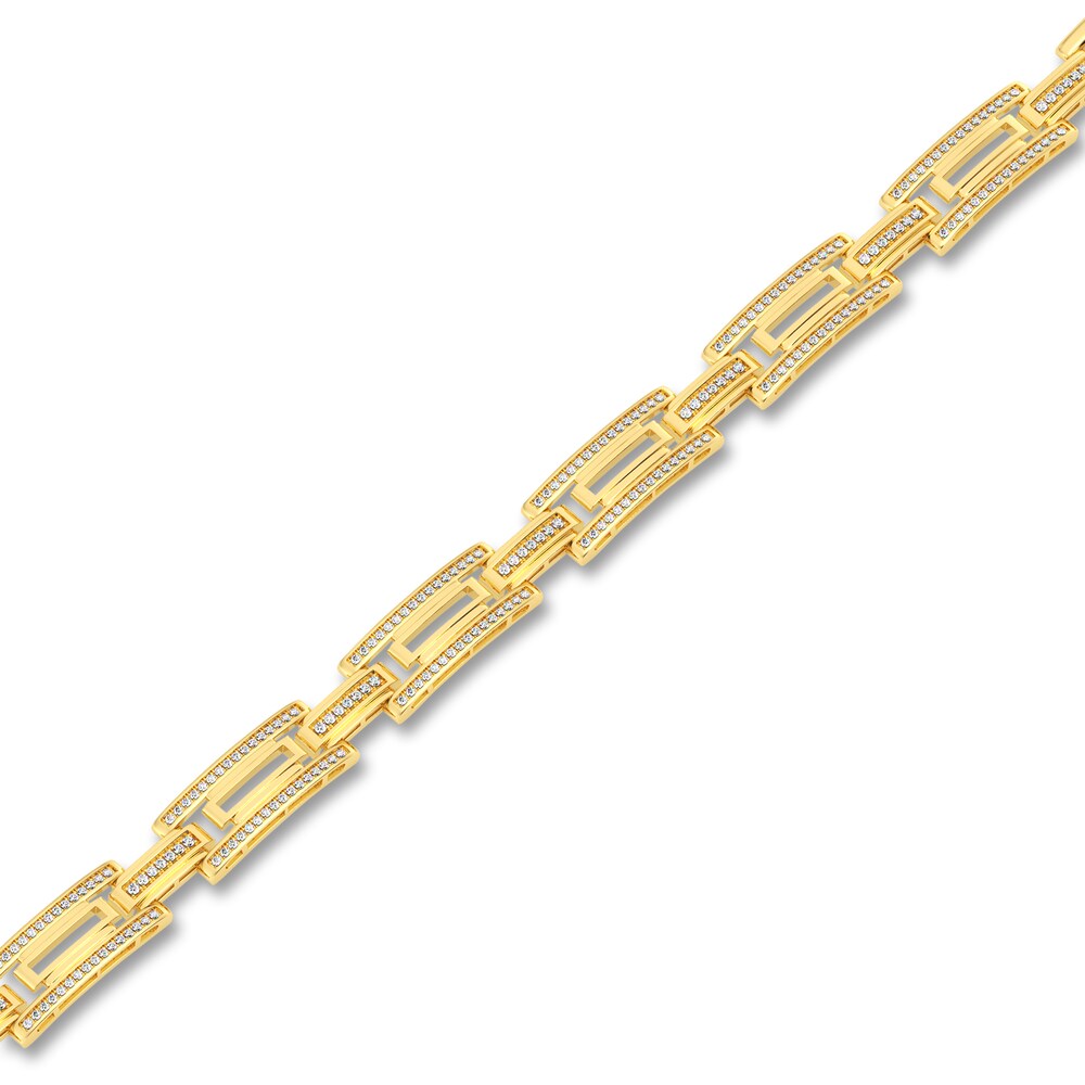 Men\'s Diamond Bracelet 1 ct tw Round 14K Yellow Gold 8.5\" RH51tVIG