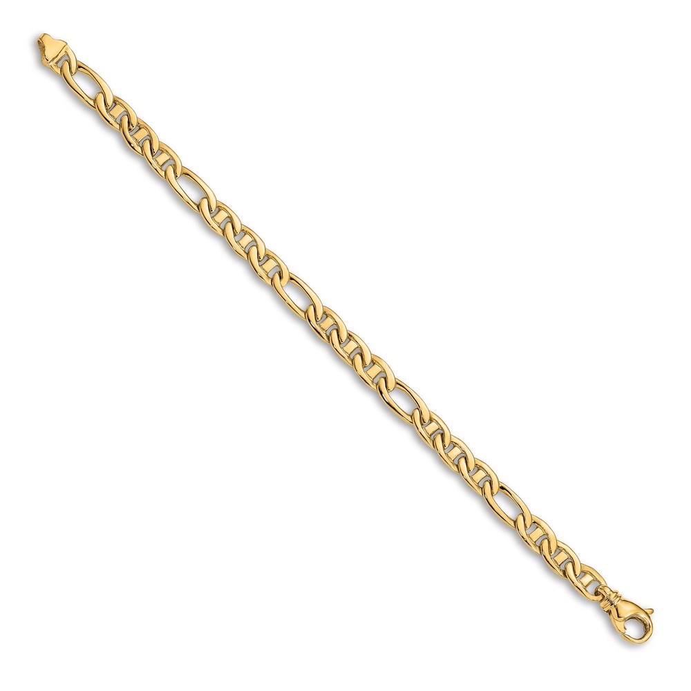 Men\'s Flat Anchor Link Bracelet 14K Yellow Gold 6.5mm 8.25\" RdjKeWWo