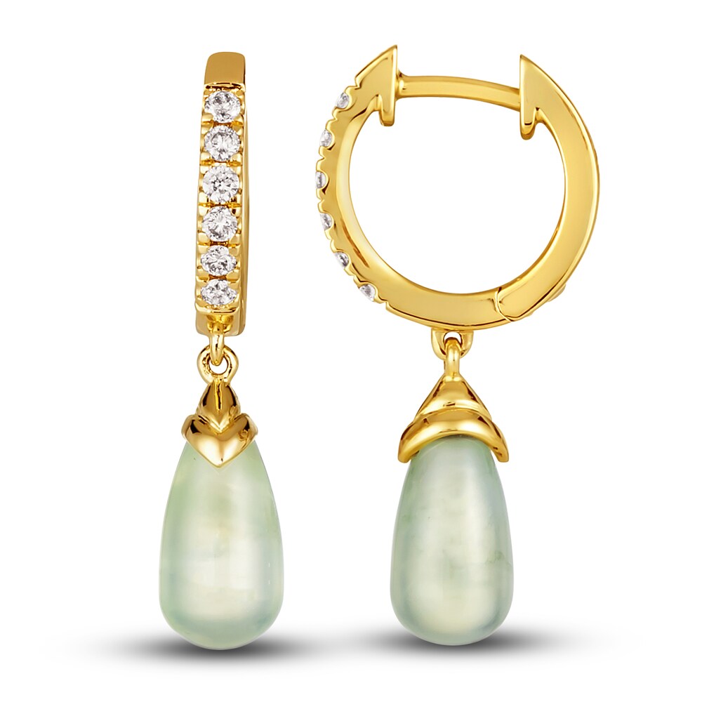 Le Vian Natural Prehnite Earrings 1/5 ct tw Diamonds 14K Honey Gold S04BUHLV