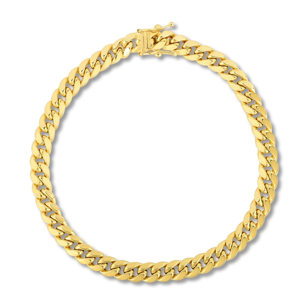 Semi-Solid Miami Cuban Link Bracelet 14K Yellow Gold 8.5\" SAgHDBvq