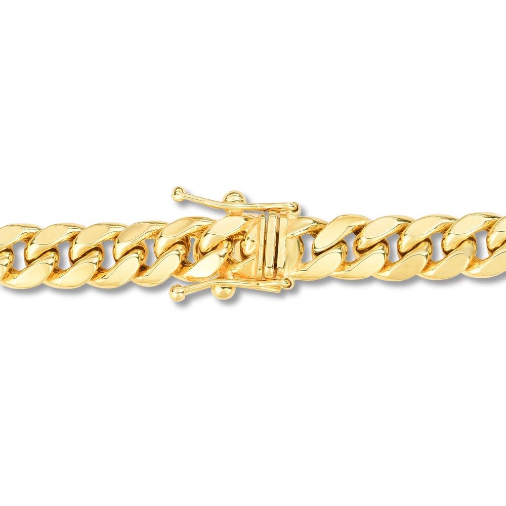 Semi-Solid Miami Cuban Link Bracelet 14K Yellow Gold 8.5\" SAgHDBvq