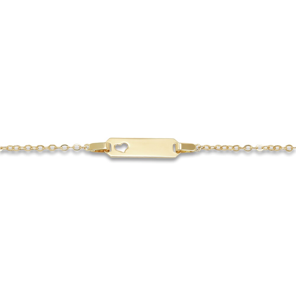 Children\'s ID Heart Bracelet 14K Yellow Gold 6\" SEhrLRWX