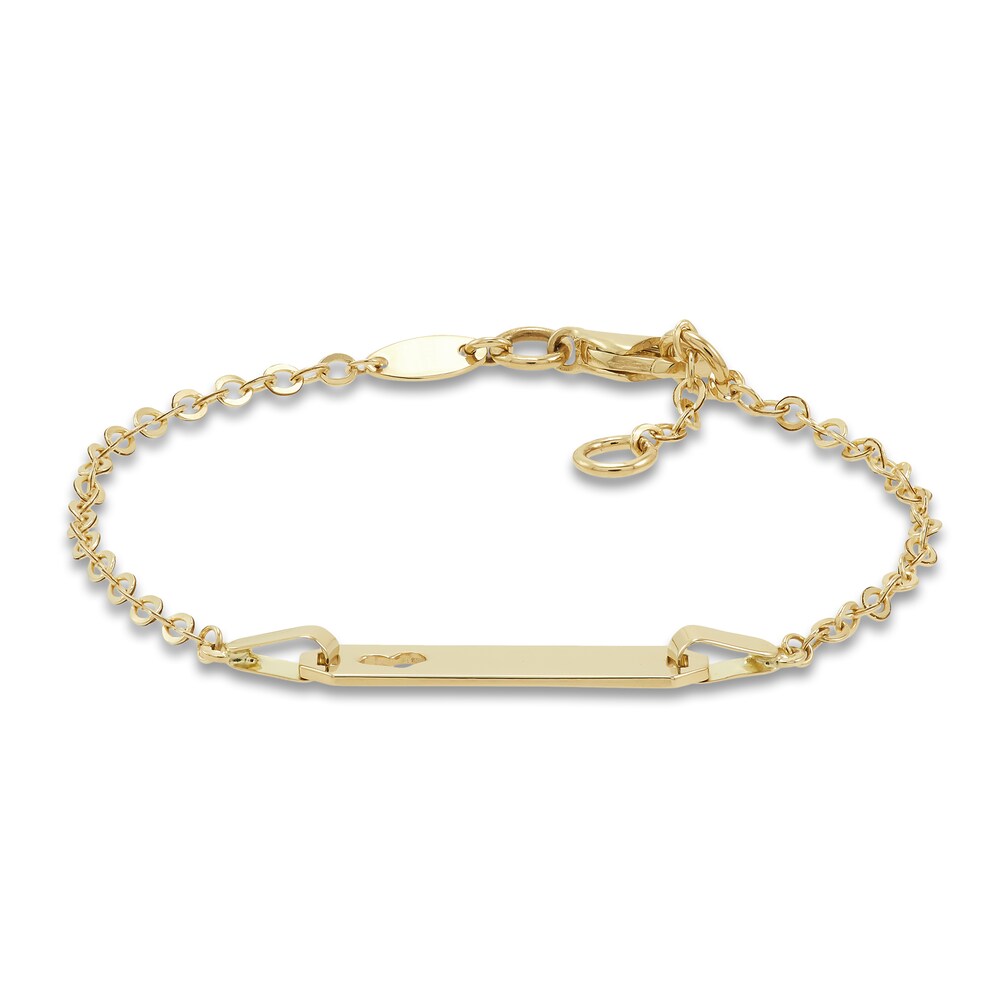 Children\'s ID Heart Bracelet 14K Yellow Gold 6\" SEhrLRWX