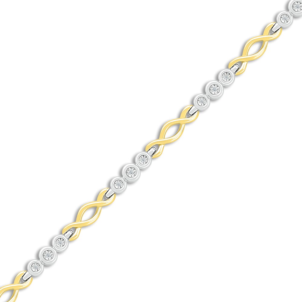 Diamond Bracelet 1/10 ct tw Round-cut Sterling Silver/10K Gold SY3tdp9u