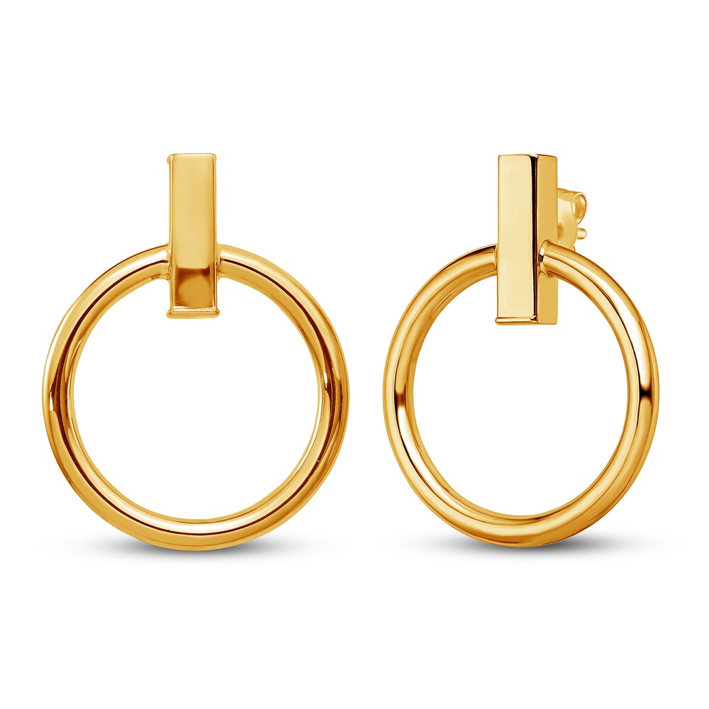 Circular Dangle Earrings 14K Yellow Gold Smz1a5QX [Smz1a5QX]