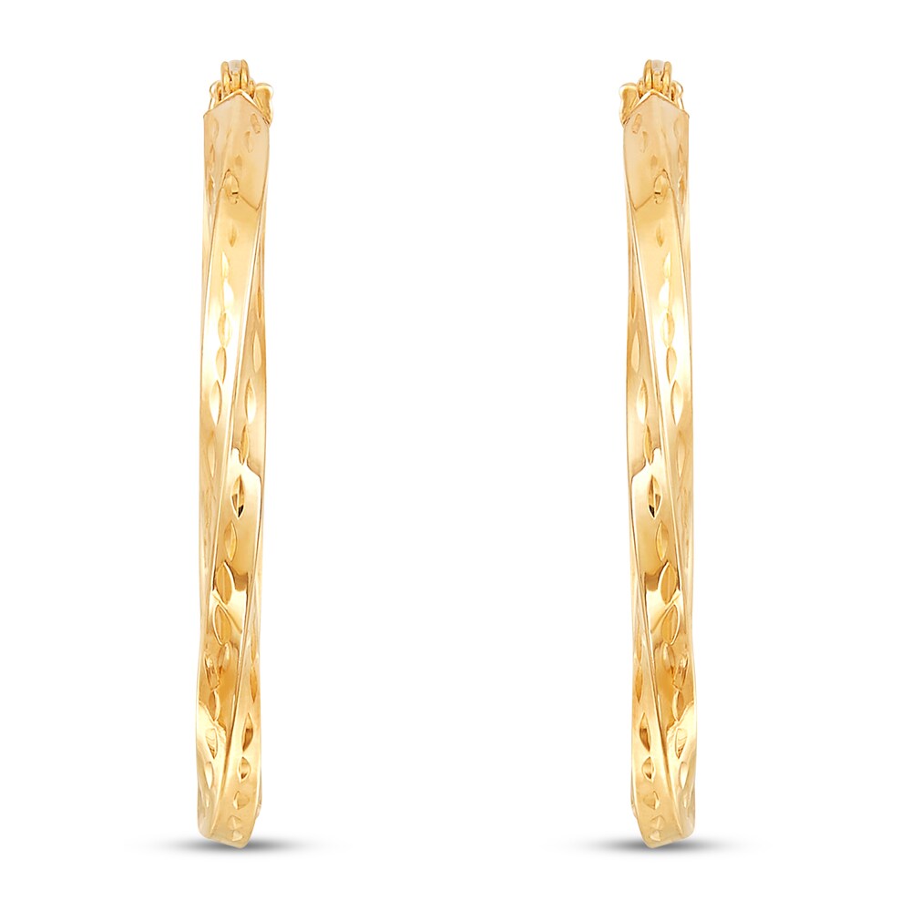 Twisted Hoop Earrings 10K Yellow Gold StwrjFUL