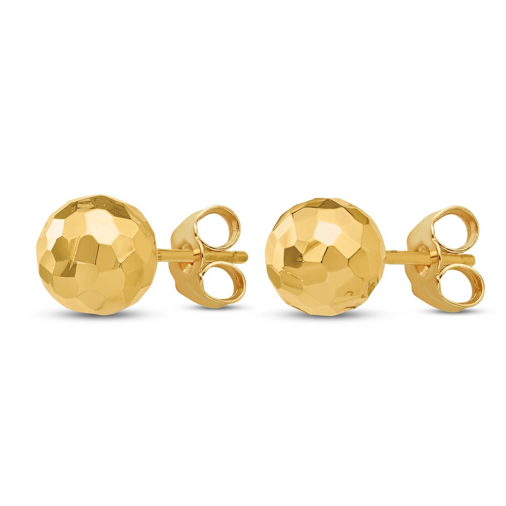 Diamond-Cut Ball Stud Earrings 14K Yellow Gold T4LXJaio