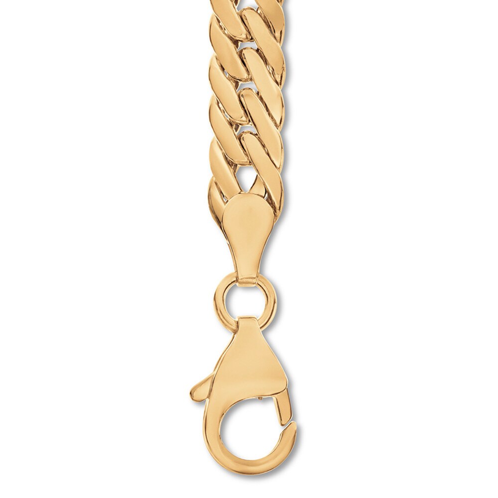 Double Curb Link Bracelet 10K Yellow Gold 8.5\" Length T6x6L1sZ