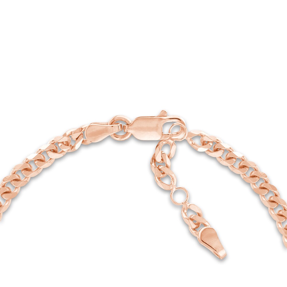 LOVE\" Curb Bracelet 14K Rose Gold 6.6\" Adj. TQLq4avU