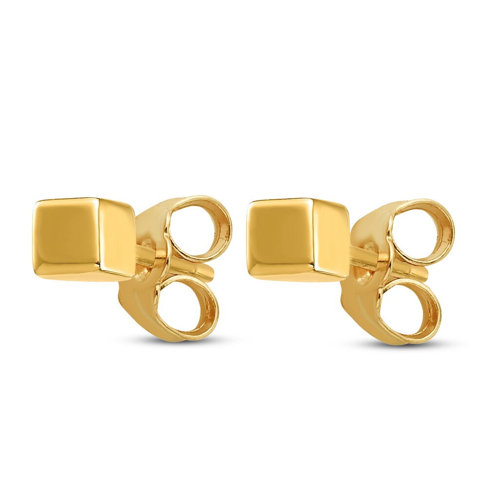 Square Stud Earrings 14K Yellow Gold TbWSBWjm
