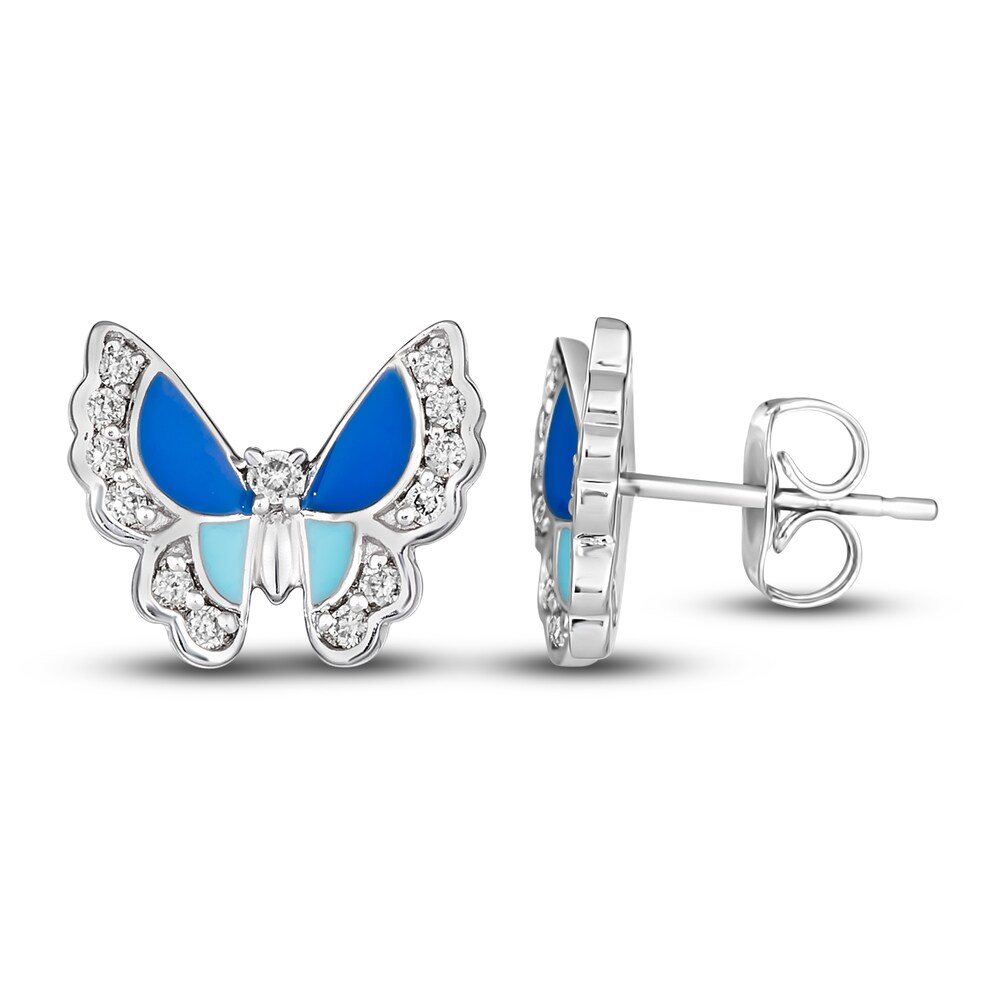 Le Vian Diamond Butterfly Stud Earrings 1/4 ct tw Round 14K Vanilla Gold TjLSOtVA