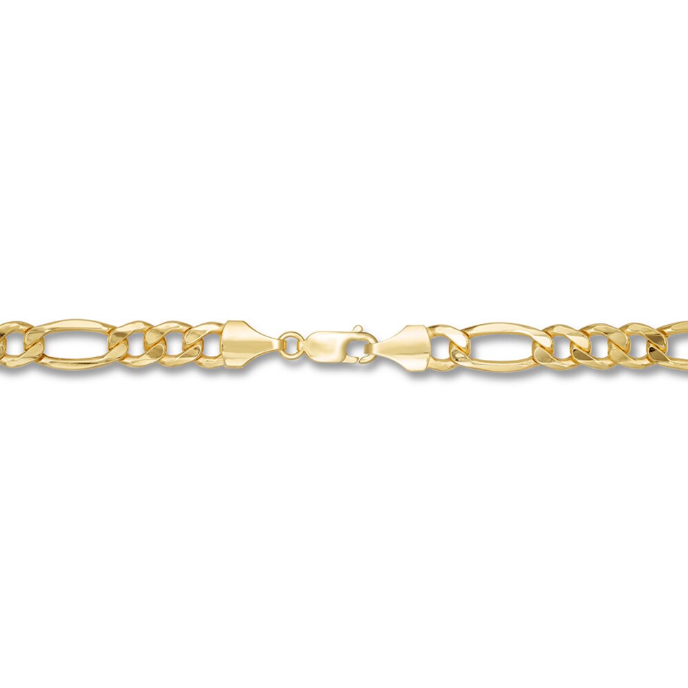 Figaro Link Chain Bracelet 10K Yellow Gold 9\" TjtGUSGa