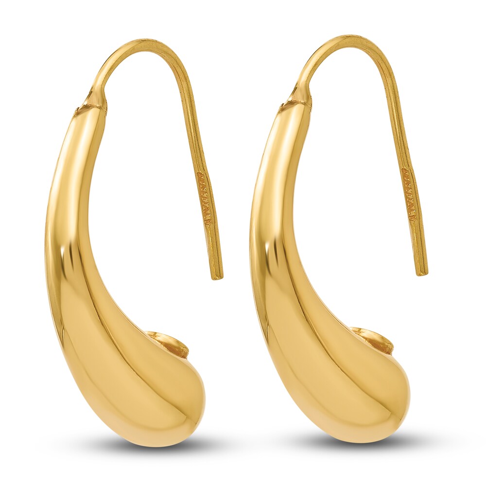 Puffy Teardrop Earrings 14K Yellow Gold TmNQ1FxC