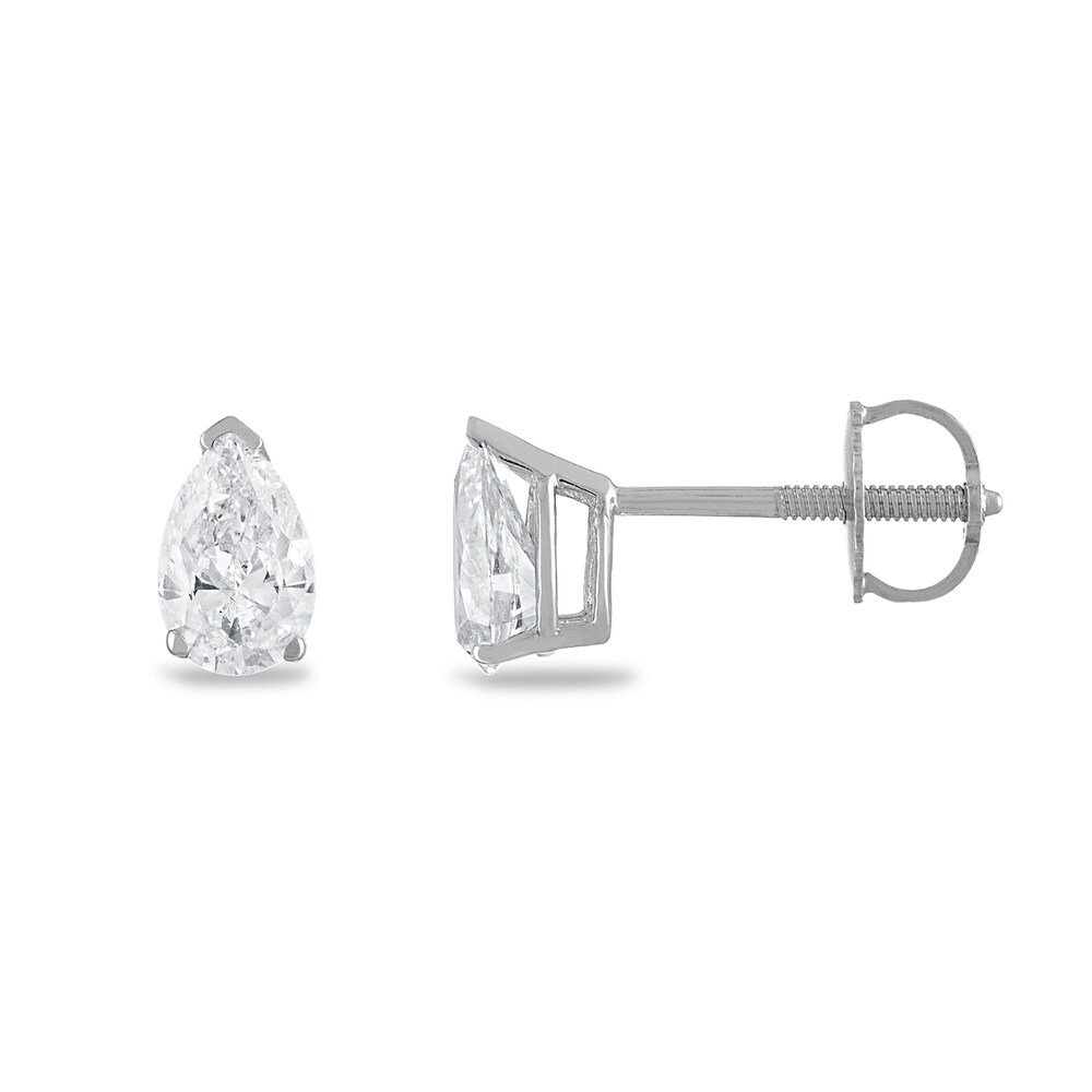 Certified Diamond Solitaire Earrings 3/4 ct tw Pear-shaped 18K White Gold (SI2/I) Tp9HU9BK [Tp9HU9BK]
