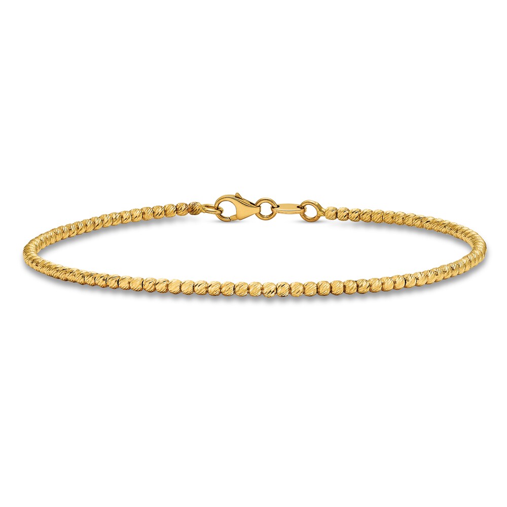 Diamond Cut Beaded Bracelet 14K Yellow Gold TsznE0P2