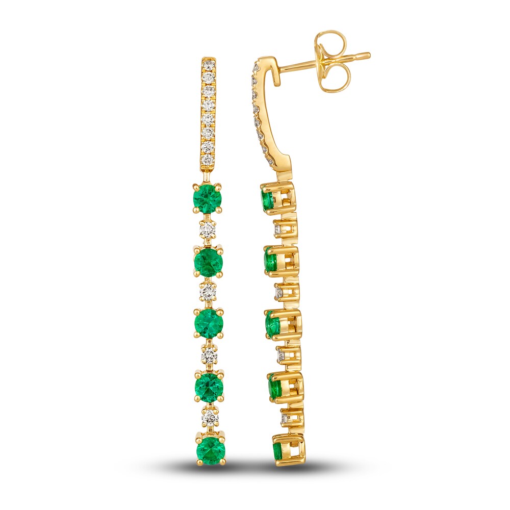 Le Vian Natural Emerald Earrings 1/4 ct tw Diamonds 14K Honey Gold UEw0gELu