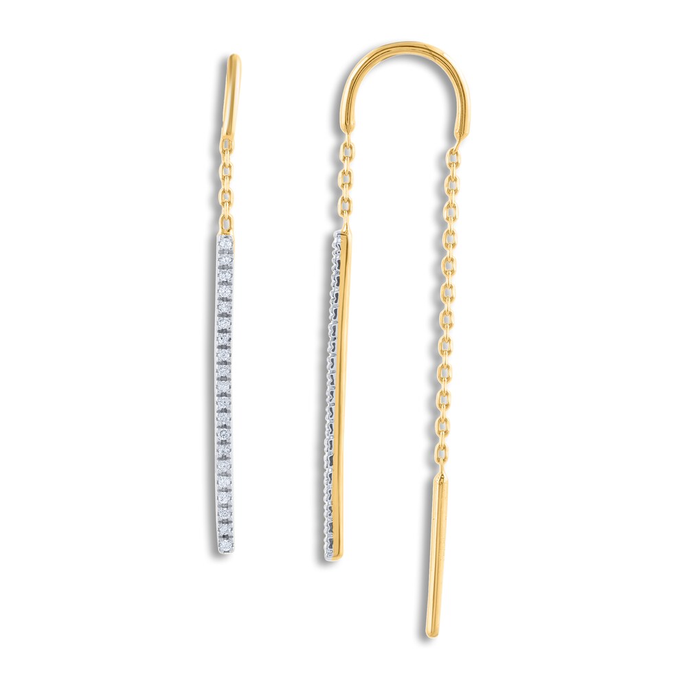 Diamond Threader Earrings 1/6 ct tw Round 14K Yellow Gold UmJXU86B