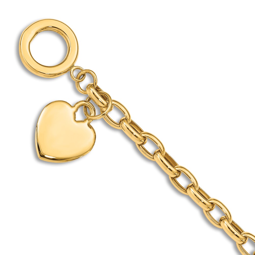 Heart Bracelet 14K Yellow Gold 7.5\" V1vKxWgS