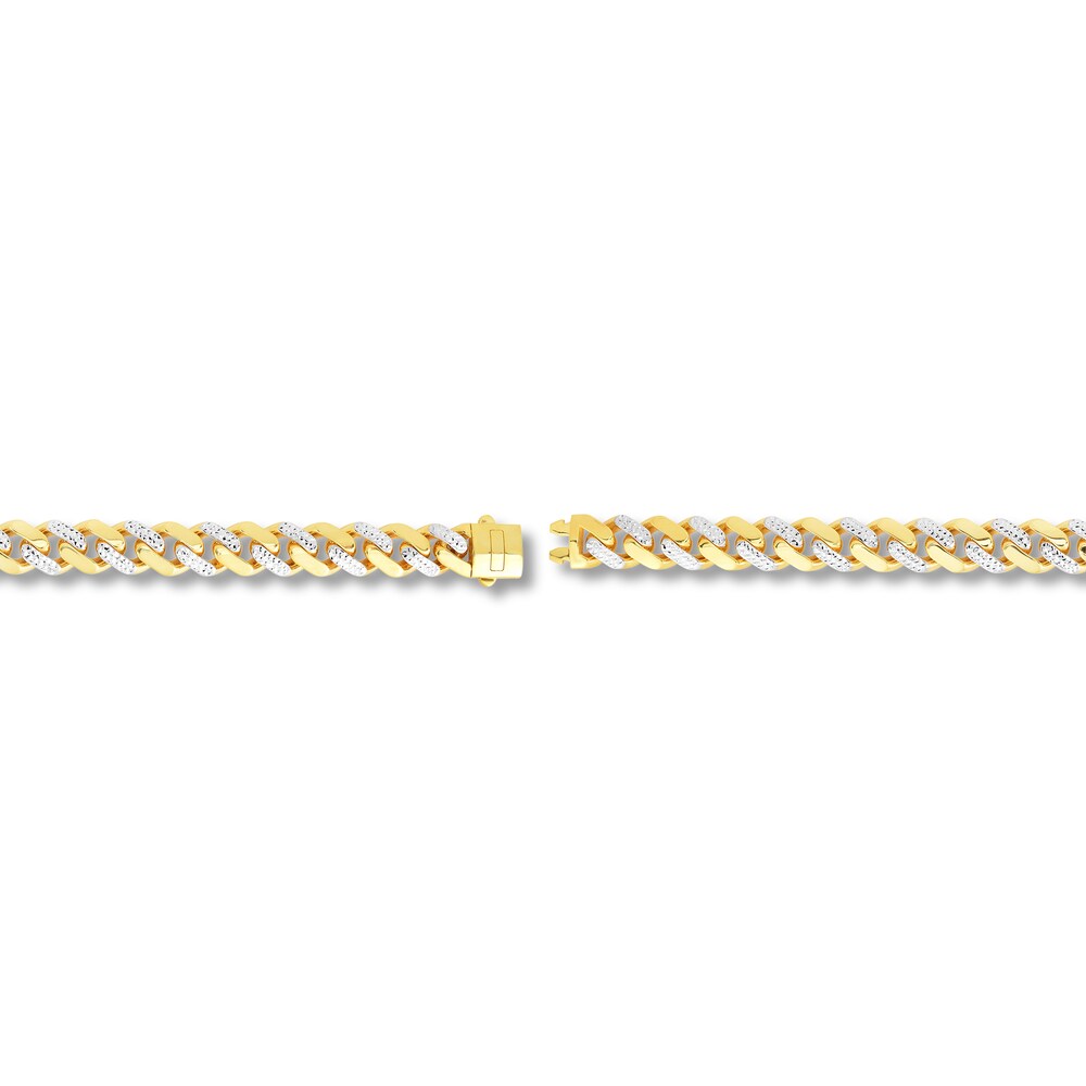 Pave Curb Chain Bracelet 14K Yellow Gold 8.5\" V2ld2KTN