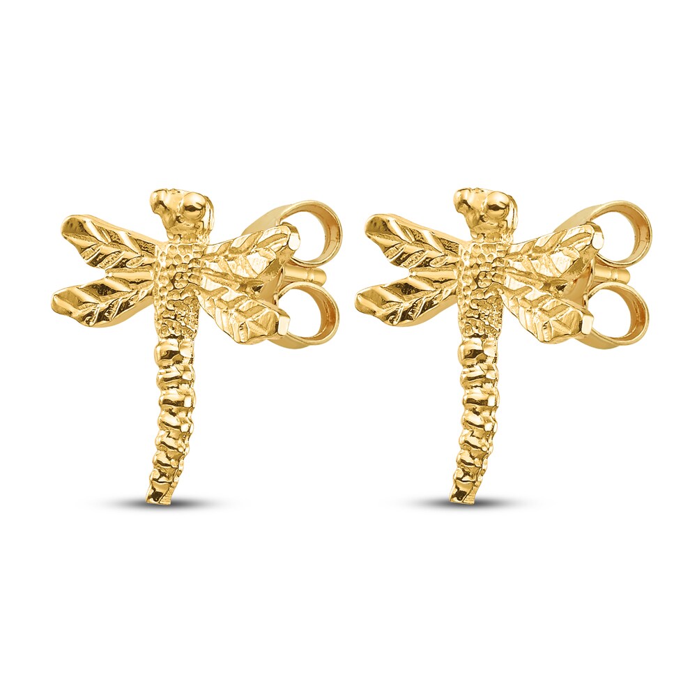 Dragonfly Stud Earrings 14K Yellow Gold VHaDYQ01